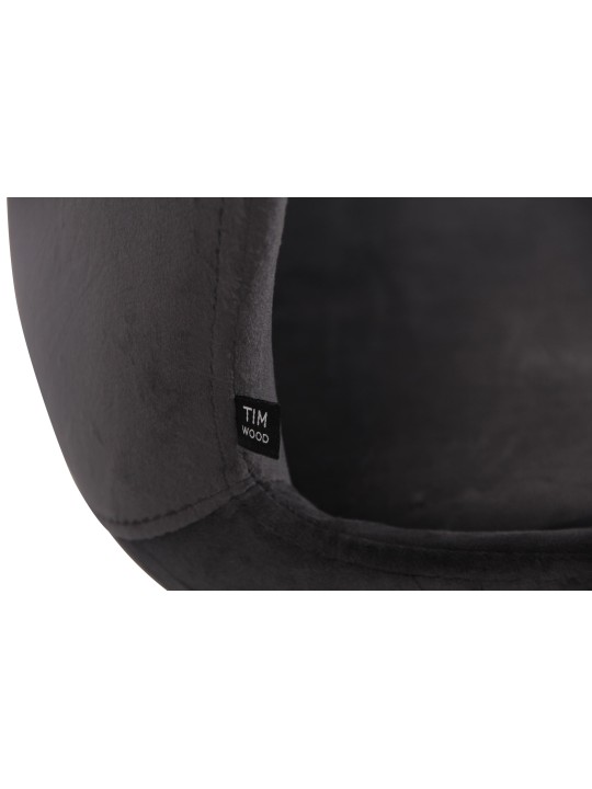 Set van 2 stoelen Luna fluweel, donkergrijs