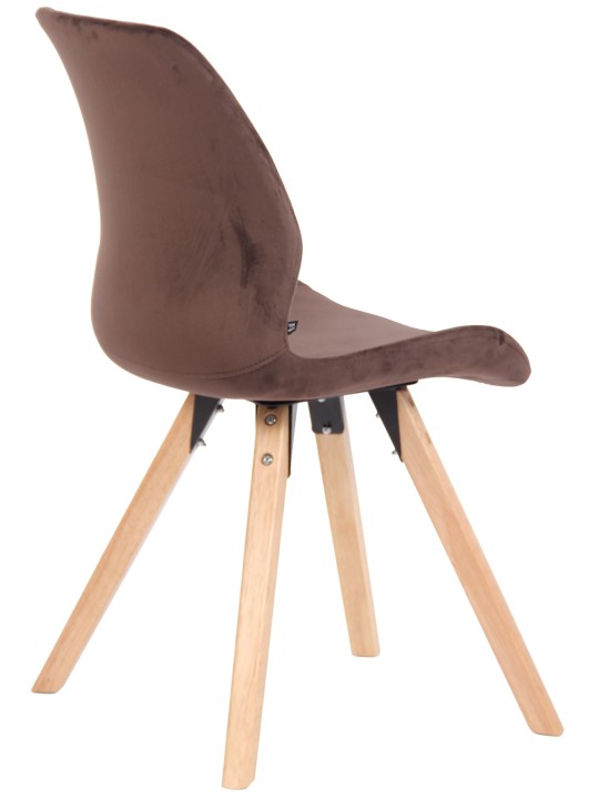 Set van 2 stoelen Luna fluweel, bruin