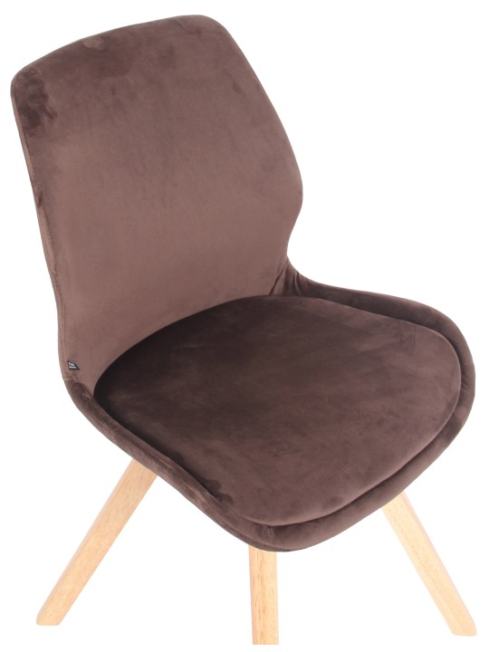 Set van 2 stoelen Luna fluweel, bruin