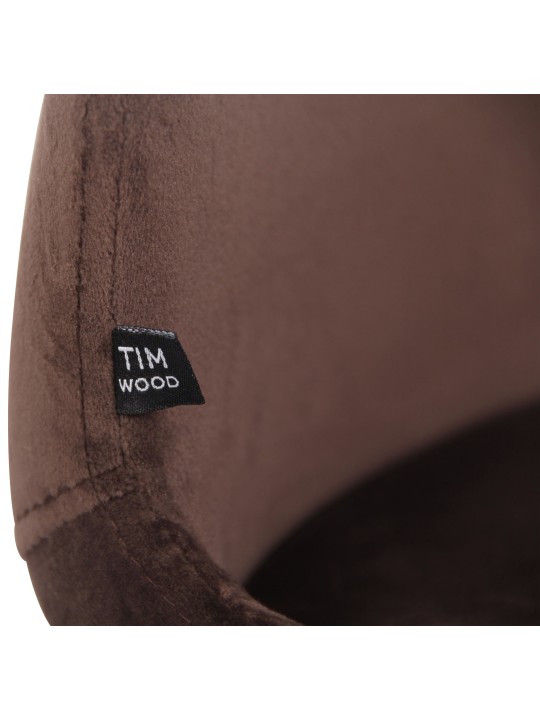 Set van 2 stoelen Luna fluweel, bruin