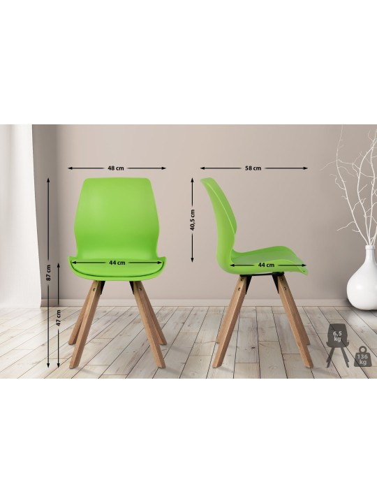 Set van 4 stoelen Luna kunststof, groen