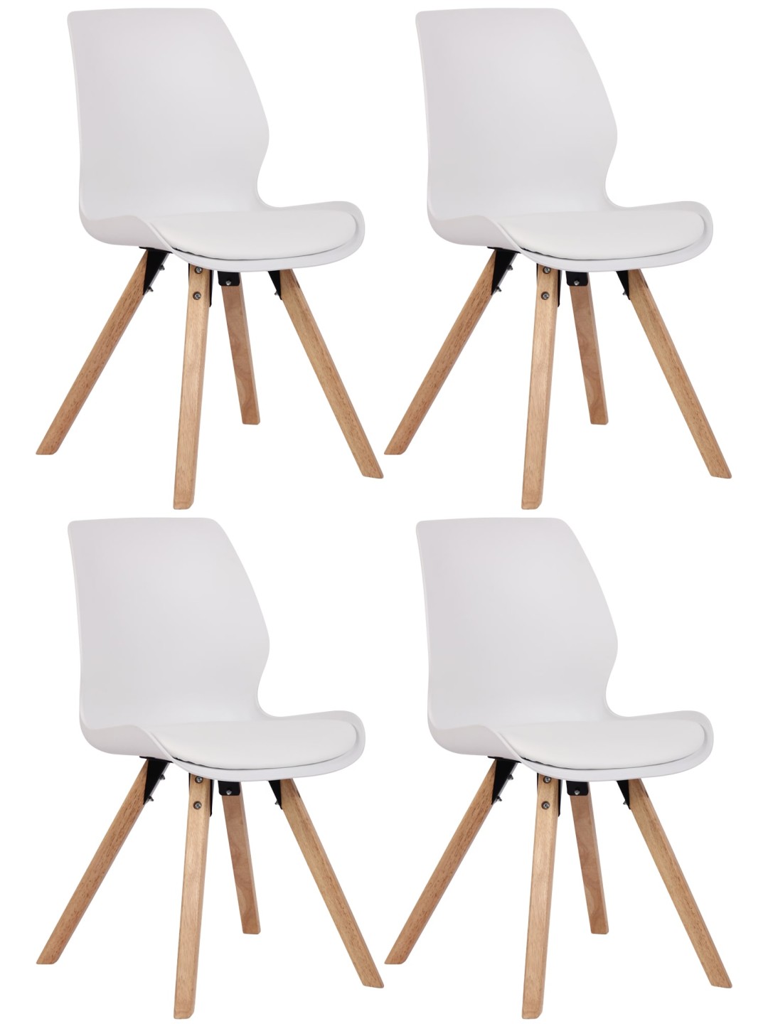 Set van 4 stoelen Luna kunststof, wit