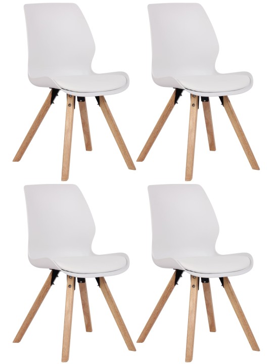 Set van 4 stoelen Luna kunststof, wit