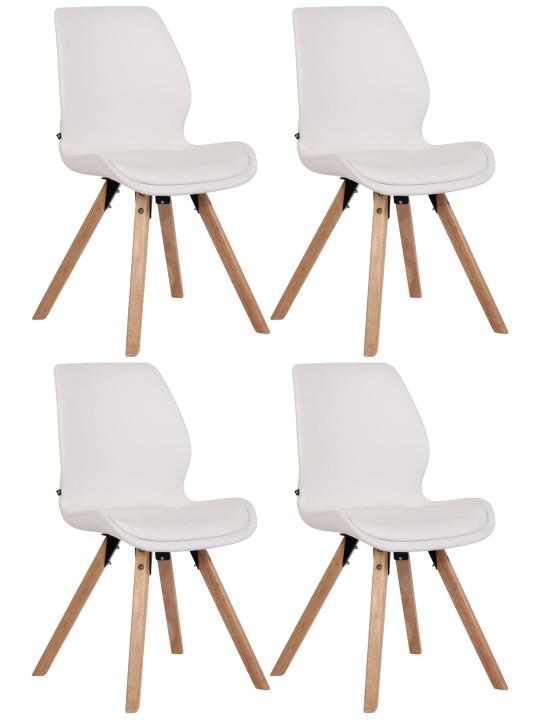Set van 4 stoelen Luna kunstleer, wit