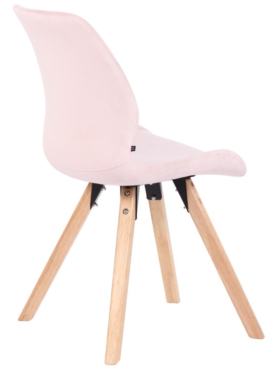 Set van 4 stoelen Luna fluweel, roze