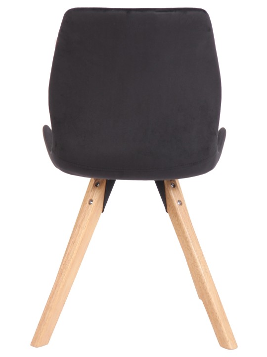 Set van 4 stoelen Luna fluweel, zwart