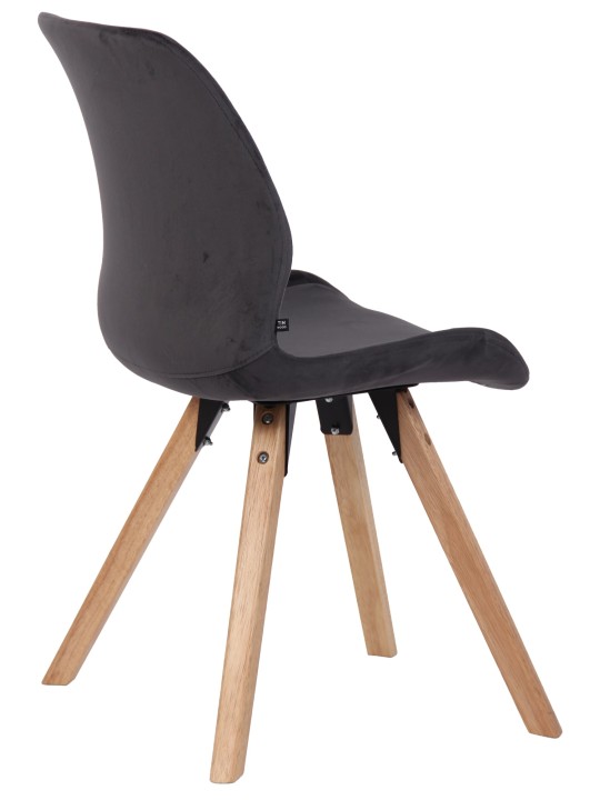 Set van 4 stoelen Luna fluweel, donkergrijs