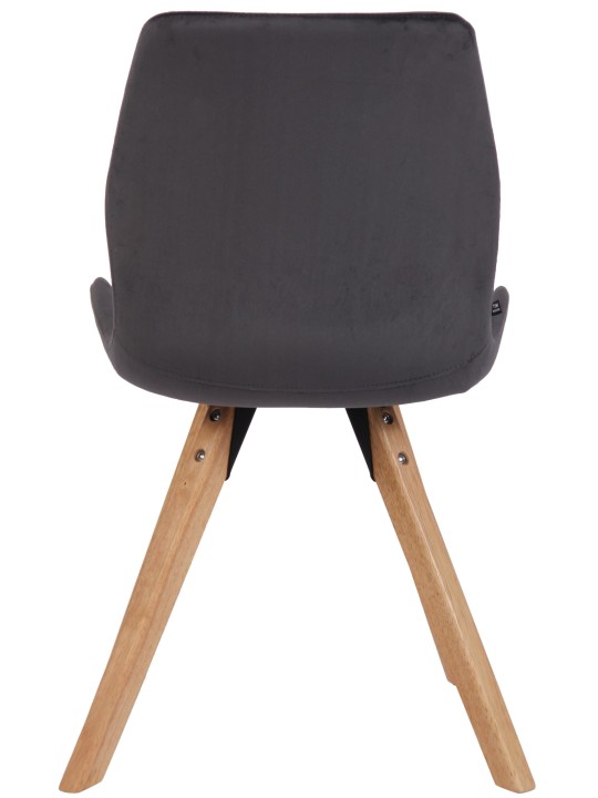 Set van 4 stoelen Luna fluweel, donkergrijs