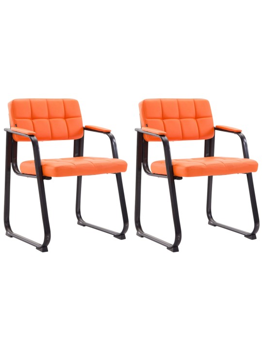 Set van 2 bezoekersstoelen Canada B kunstleer, oranje