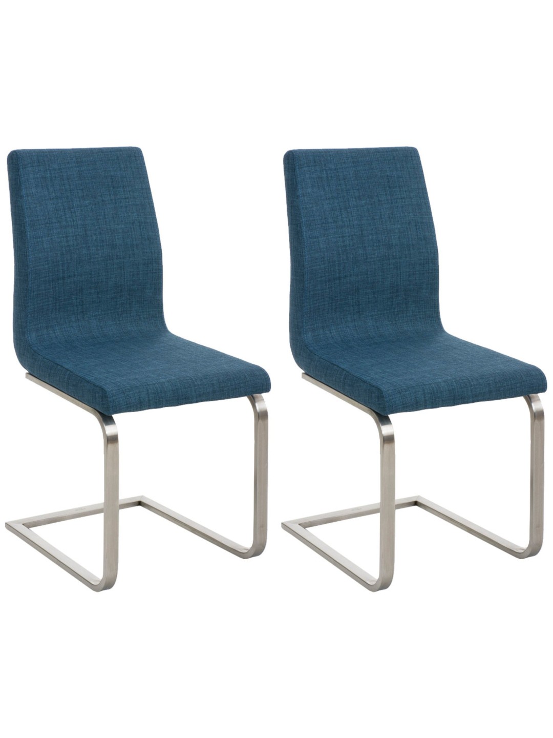 Set van 2 eetkamerstoelen Belfort stof, blauw