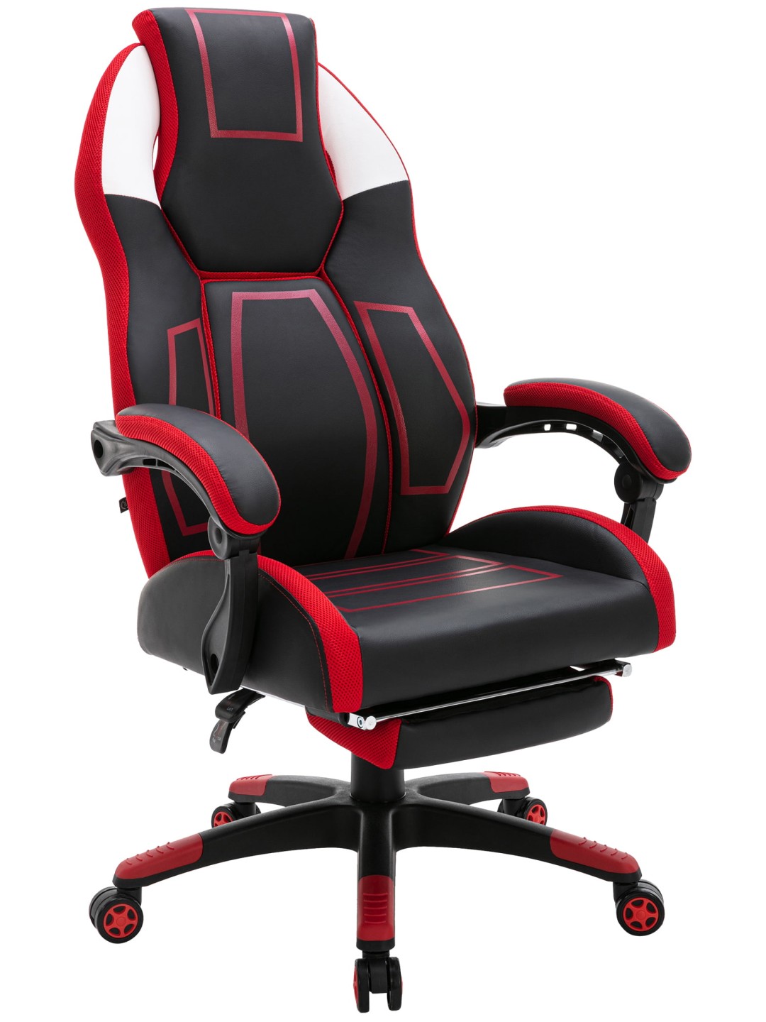 Bureaustoel Clovis kunstleer, zwart/rood