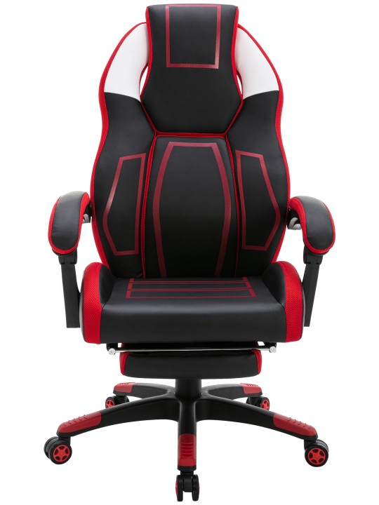 Bureaustoel Clovis kunstleer, zwart/rood