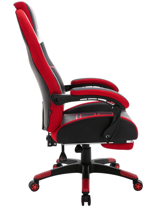 Bureaustoel Clovis kunstleer, zwart/rood