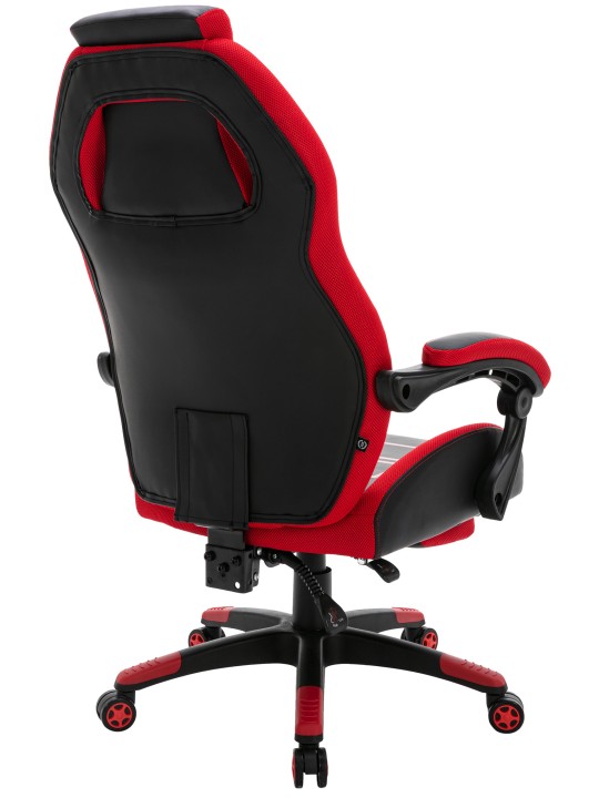 Bureaustoel Clovis kunstleer, zwart/rood