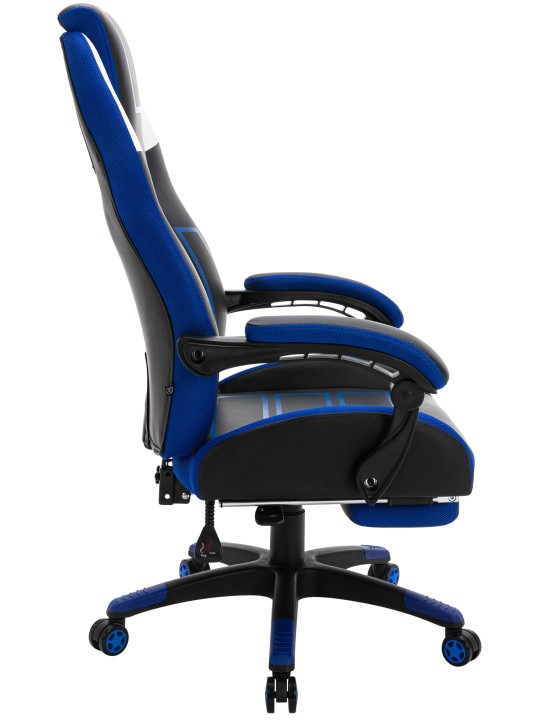 Bureaustoel Clovis kunstleer, zwart/blauw