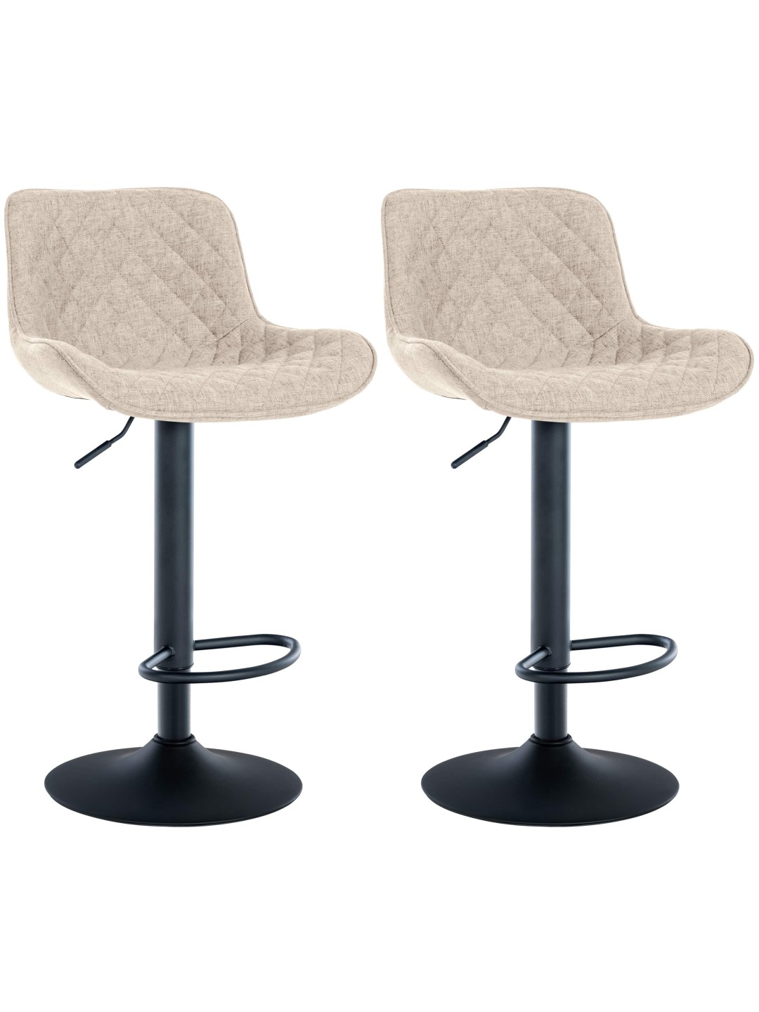 Set van 2 barkrukken Minosa stof, taupe