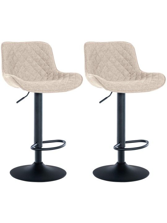 Set van 2 barkrukken Minosa stof, taupe