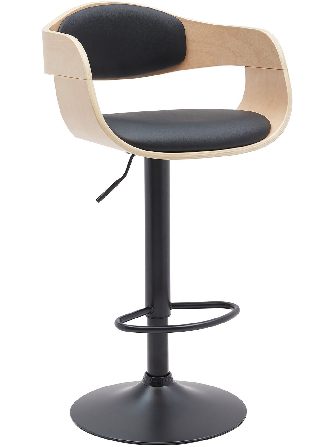 Barkruk Kingston B kunstleer, naturel/zwart