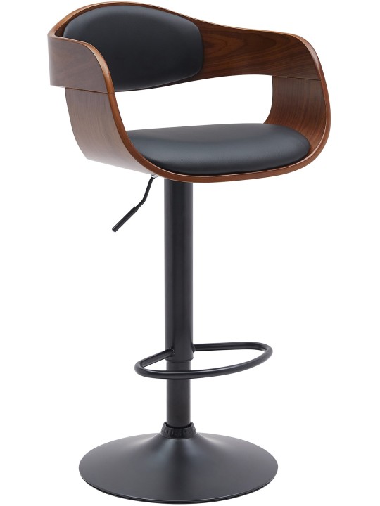 Barkruk Kingston B kunstleer, walnoot/zwart