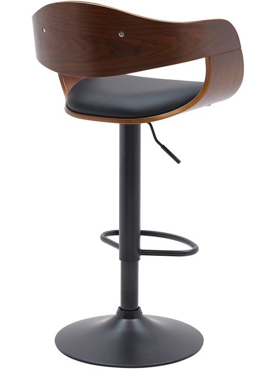 Barkruk Kingston B kunstleer, walnoot/zwart