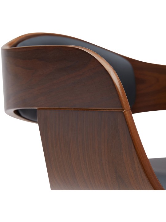 Barkruk Kingston B kunstleer, walnoot/zwart