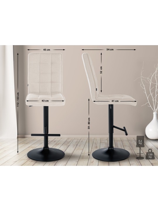 Barkruk Peking V2 stof, crème