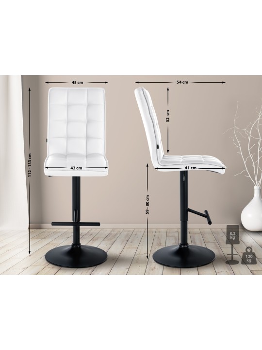 Barkruk Peking V2 kunstleer, wit