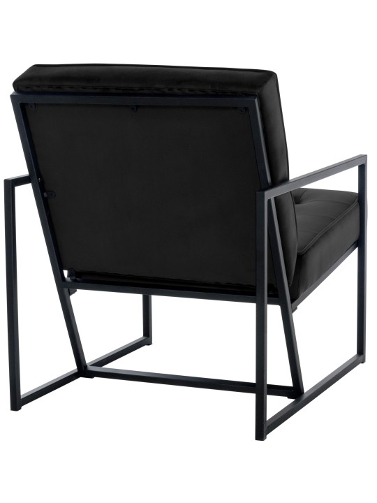 Ligstoel Avon fluweel, zwart