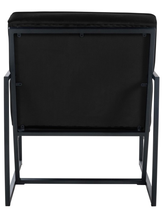 Ligstoel Avon fluweel, zwart