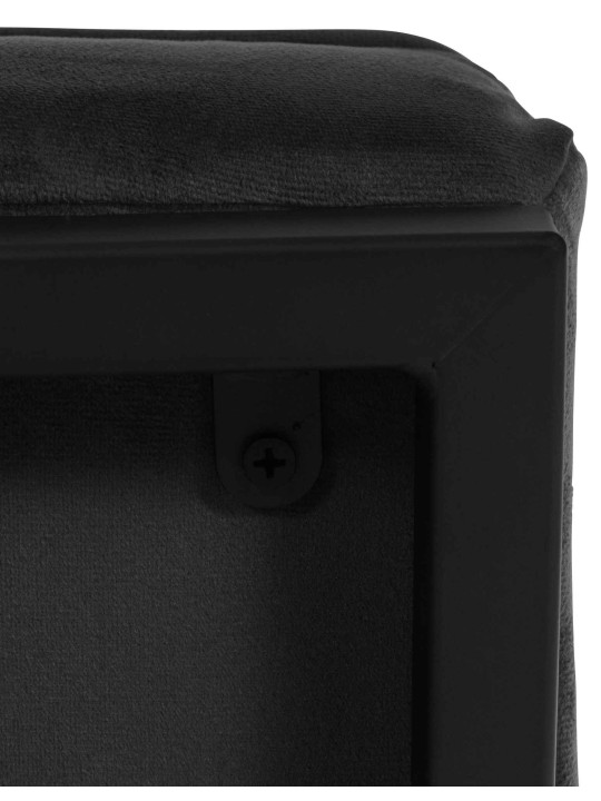 Ligstoel Avon fluweel, zwart