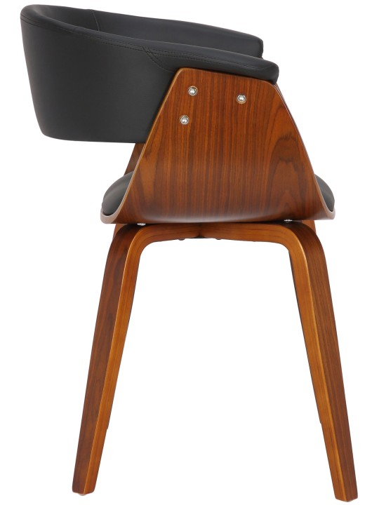 Stoel Bruce kunstleer walnoot, zwart