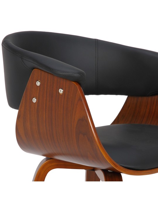 Stoel Bruce kunstleer walnoot, zwart