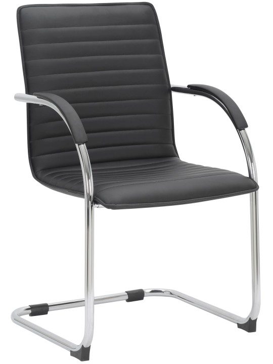 Set van 2 bezoekersstoelen Tira kunstleer, zwart