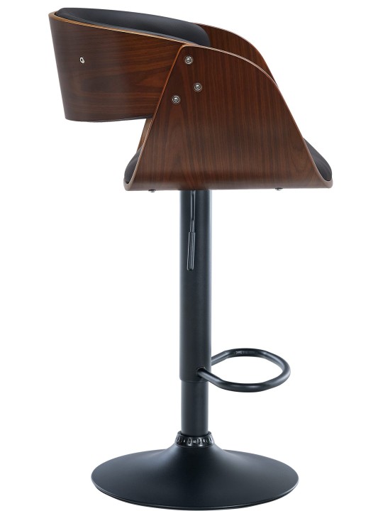 Barkruk Portmore kunstleer, walnoot/zwart