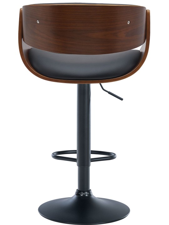 Barkruk Portmore kunstleer, walnoot/zwart