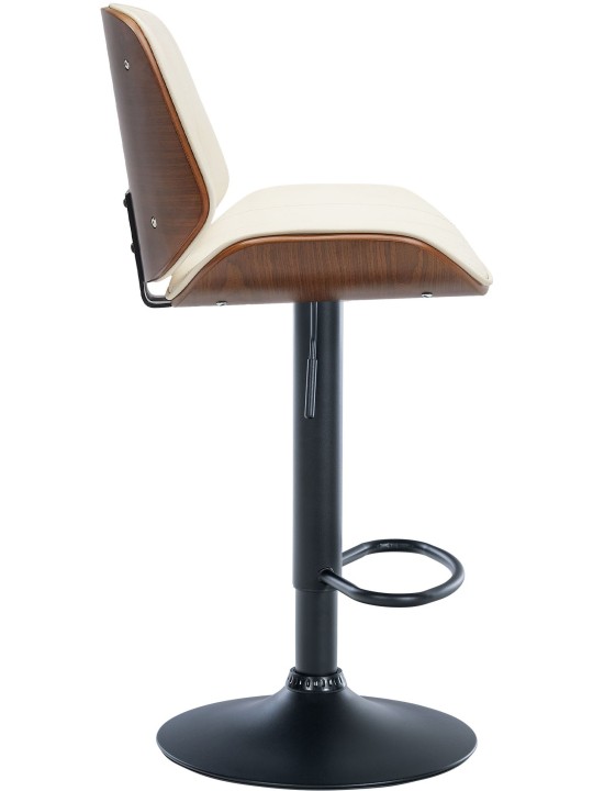 Barkruk Nova kunstleer, walnoot/crème