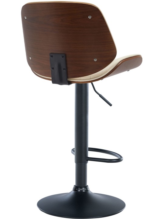 Barkruk Nova kunstleer, walnoot/crème