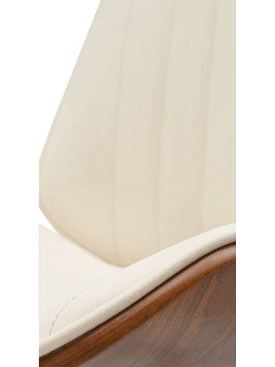 Barkruk Nova kunstleer, walnoot/crème