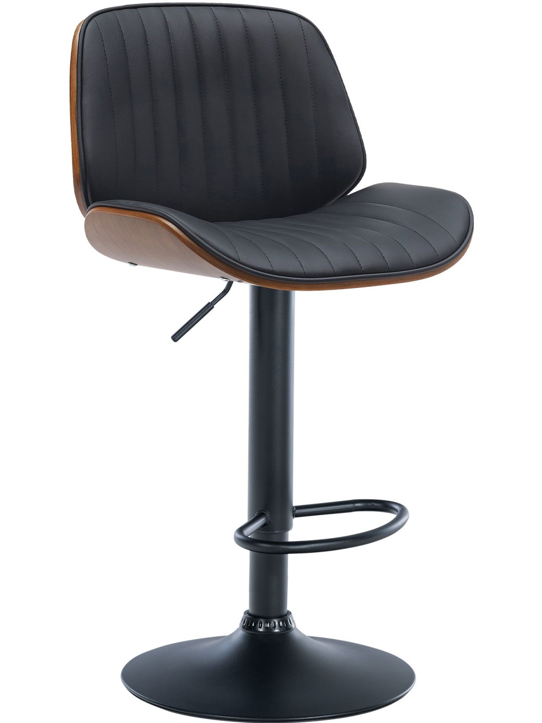 Barkruk Nova kunstleer, walnoot/zwart