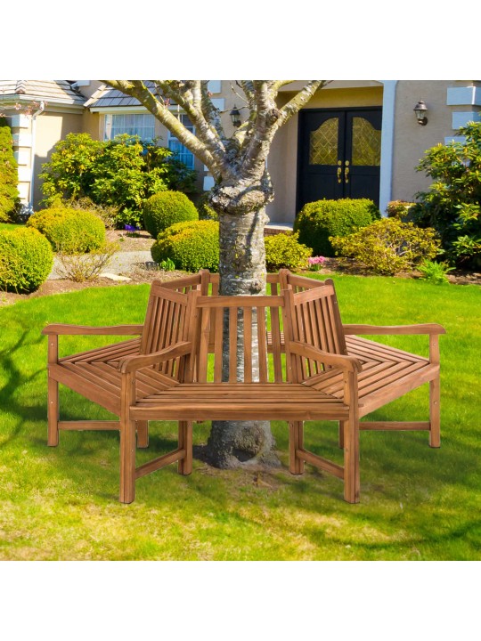 Sonja boombank met armleuningen 200 cm, teak