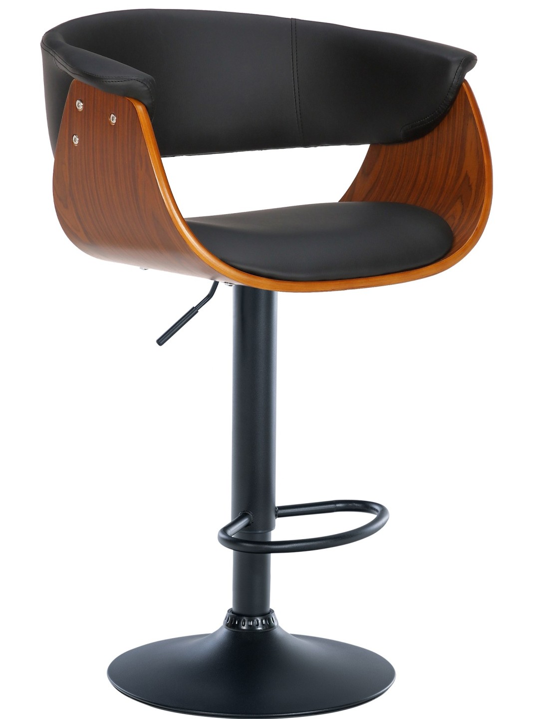 Barkruk Vestaals kunstleer, walnoot/zwart