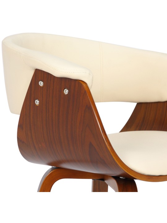 Set van 2 stoelen Bruce kunstleer walnoot, crème