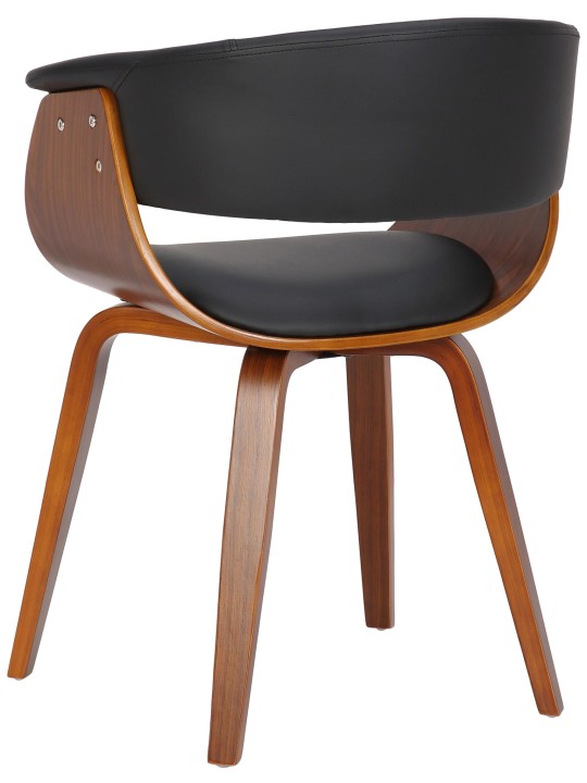 Set van 2 stoelen Bruce kunstleer walnoot, zwart