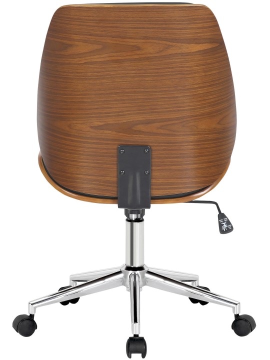 Bureaustoel Mitch chroom, walnoot/zwart