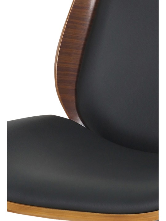 Bureaustoel Mitch chroom, walnoot/zwart