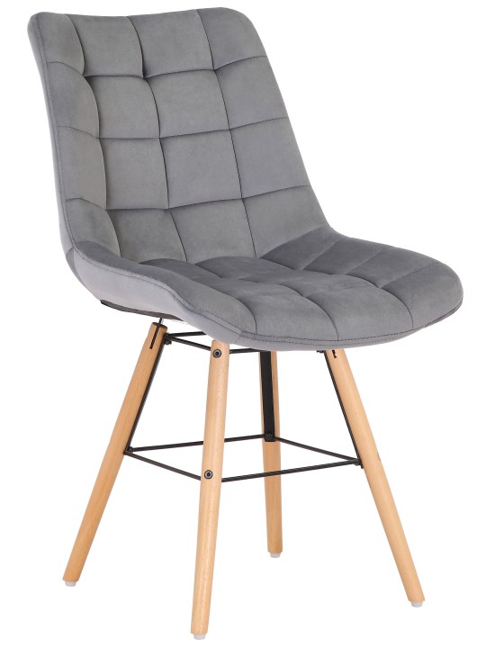 Set van 2 stoelen Leni fluweel, grijs