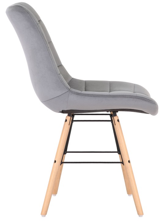 Set van 2 stoelen Leni fluweel, grijs