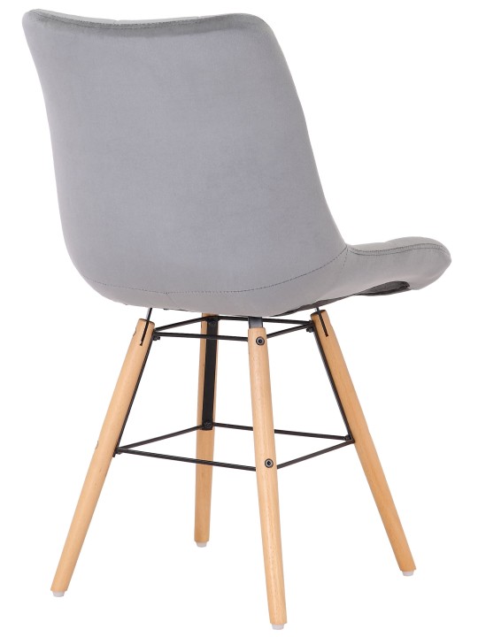 Set van 2 stoelen Leni fluweel, grijs