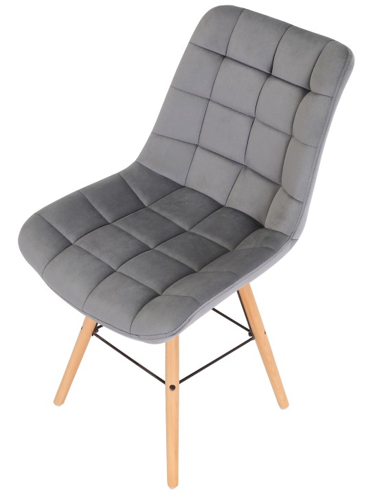 Set van 2 stoelen Leni fluweel, grijs