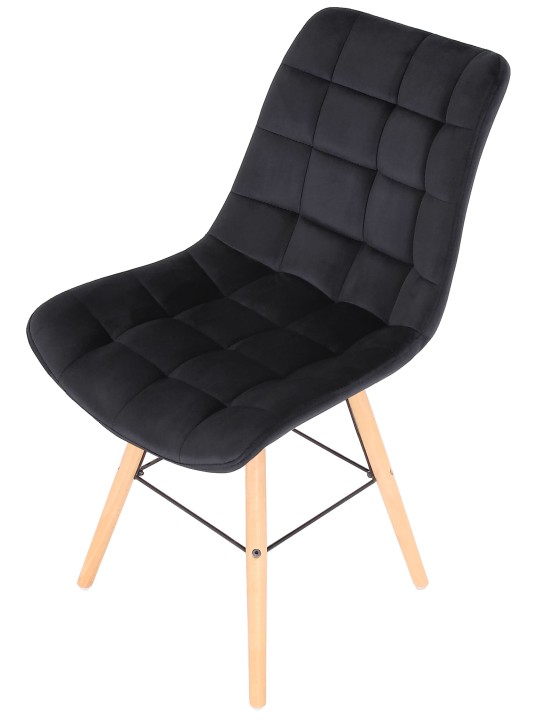 Set van 2 stoelen Leni fluweel, zwart